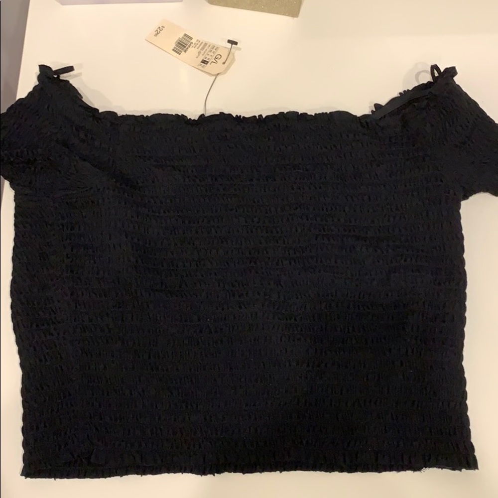 Black off the shoulder top